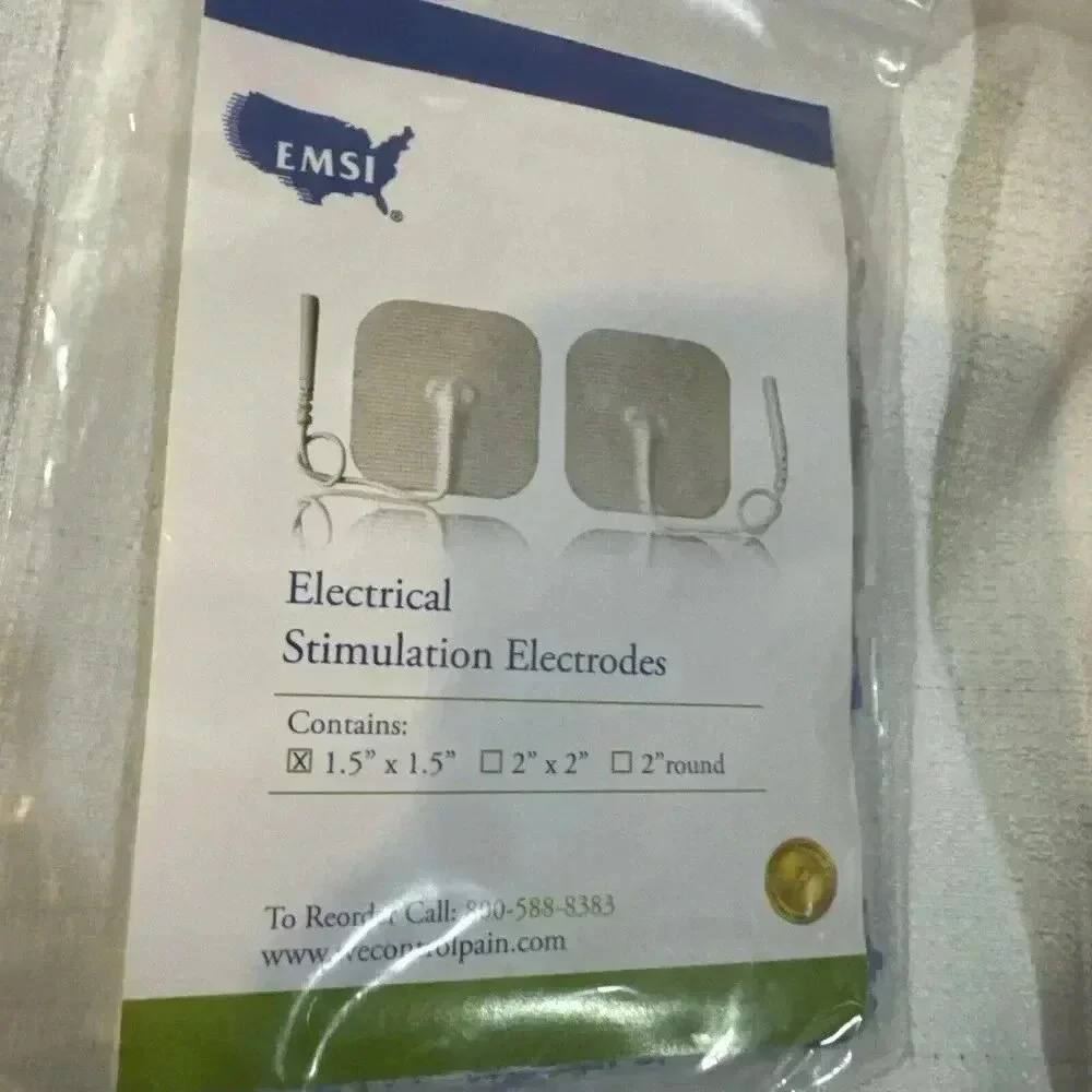 EMSI Electrical‎ Stimulation Electrodes Tens Unit 1.5" x 1.5" (one sealed pkg)